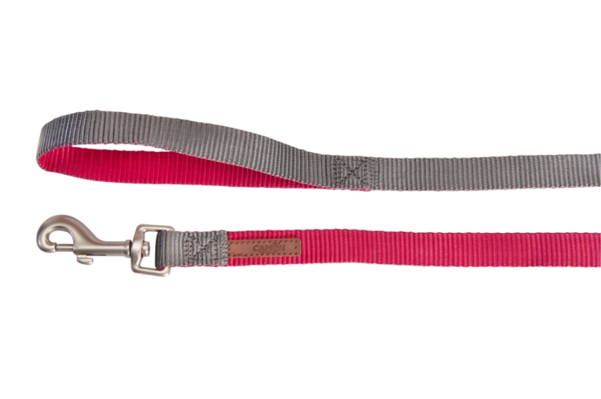 صورة Camon Dog Leash Double Premium Pink Grey
