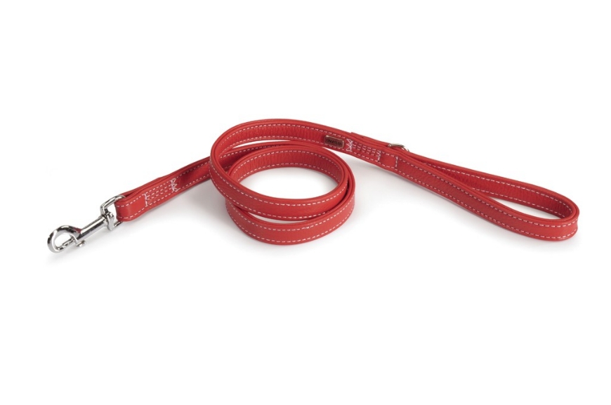 صورة Camon Matching Calf Leather Dog Leash Red
