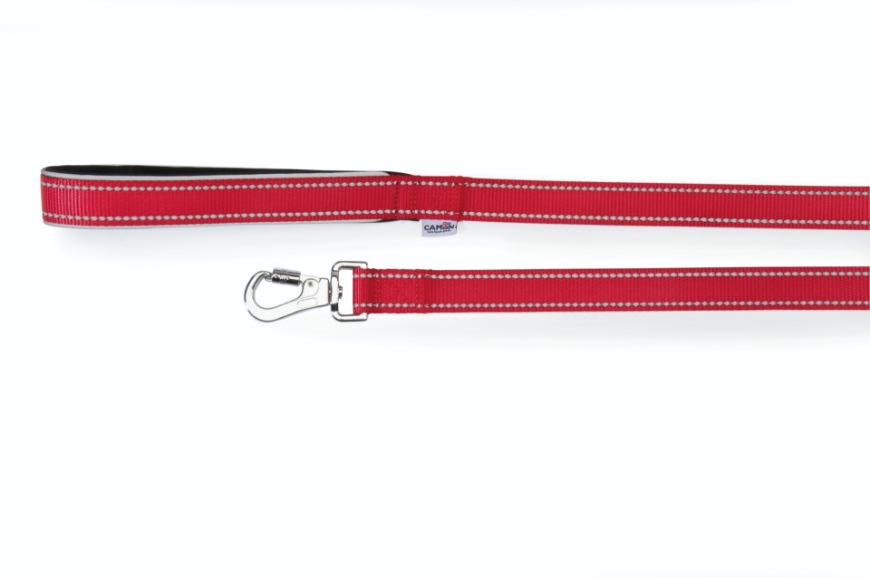 صورة Camon Reflective Leash With Neoprene Handle Red 