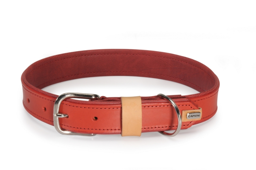 صورة Camon Leather Collar With Synthetic Lining Red