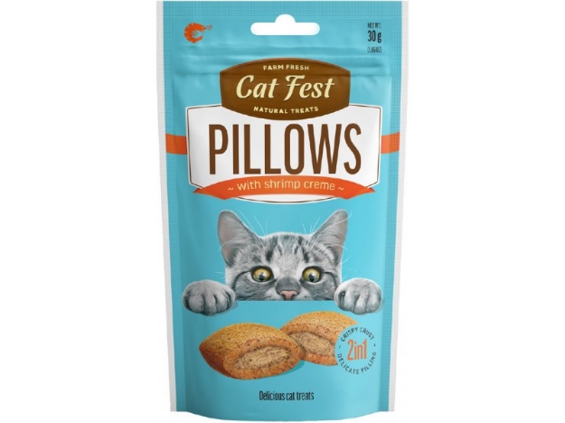 صورة Cat Fest Pillows Treats Shrimps Creme 30G
