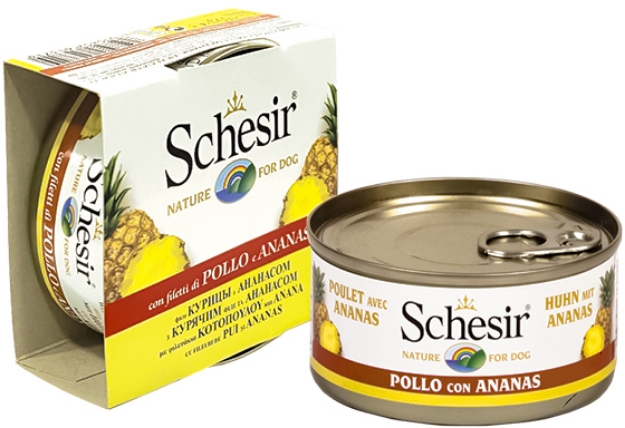 Picture of Schesir Dog Chicken With Pineapple Fruit Can 150G
