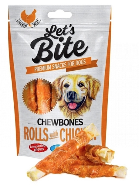 صورة Let’S Bite Chewbones Rolls With Chicken 110G