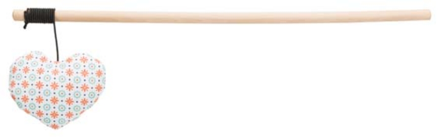 صورة Trixie  Playing Rod With Heart Wood-Fabric Catnip 35 Cm