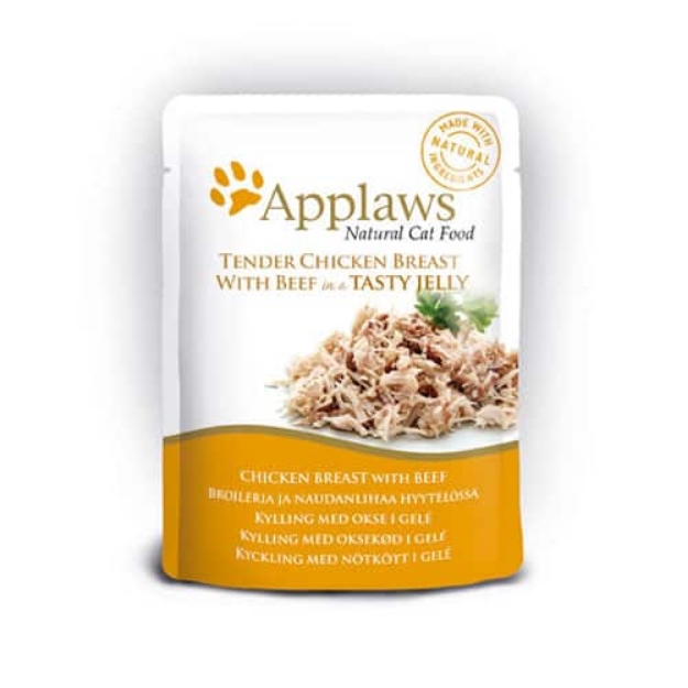 Picture of Applaws Chicken Envelopes With Beef In Jelly Pouch 70 G