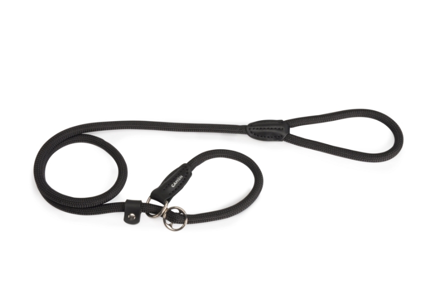 صورة Camon Rope And Nylon Choke Leash - Black - 11X1200Mm