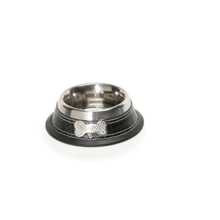 صورة Camon St.Steel Bowl With Leather Cover +Bone Md