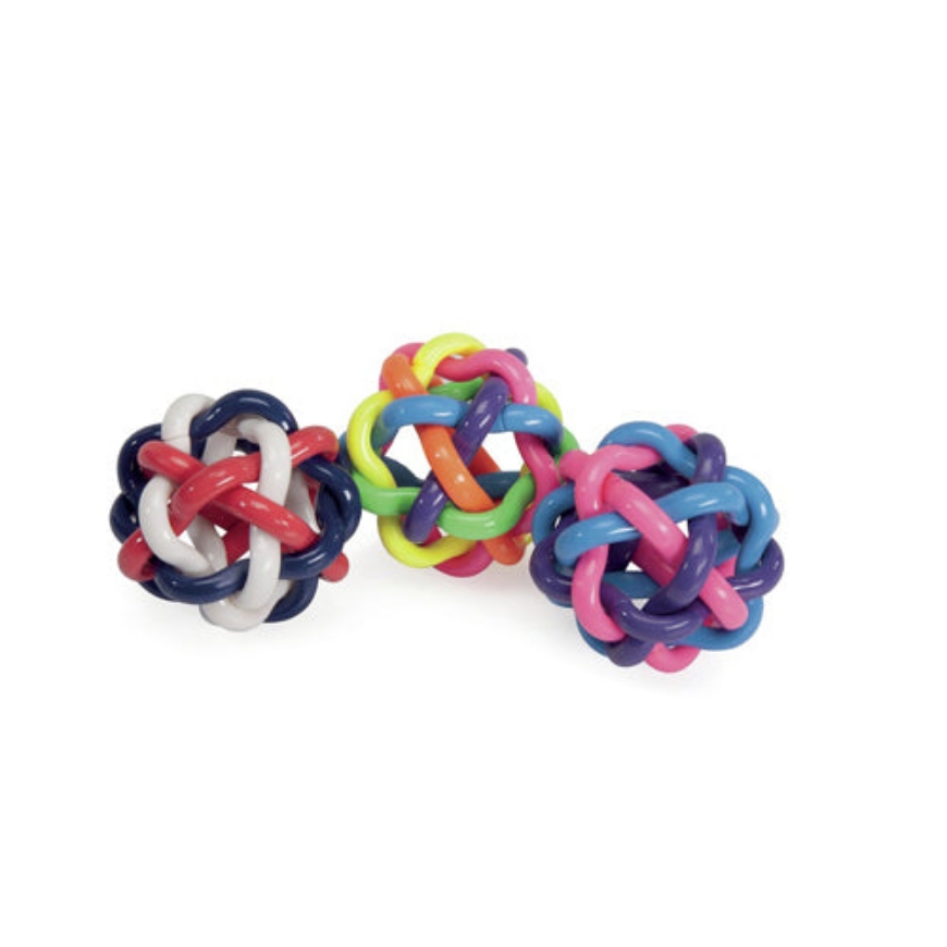 Picture of Camon Twisted Tpr Dog Ball - Milk-Scented - 95Mm