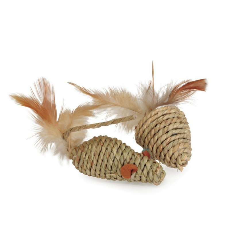 صورة Camon Cat Toy - Twisted Mouse With Feathers And Bell