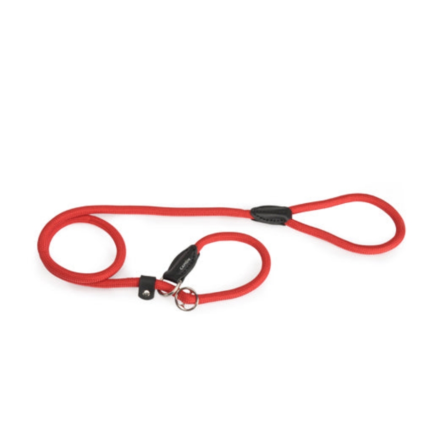 صورة Camon Rope And Nylon Choke Leash - Red - 11X1200Mm