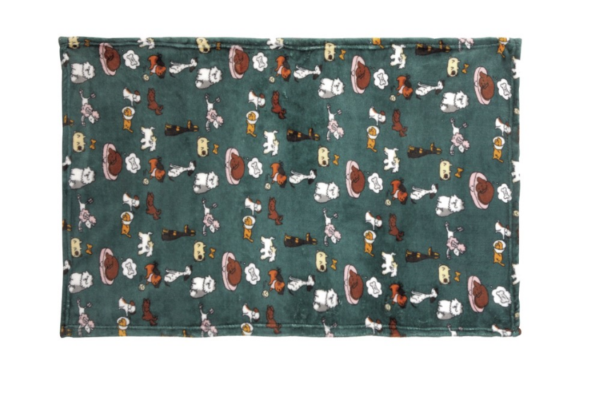 صورة Super Soft Blanket "Green Happy Dog"