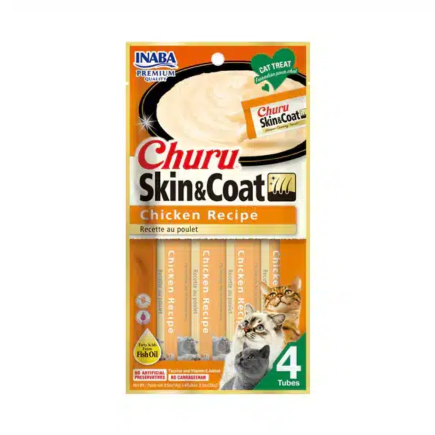 صورة Inaba Churu Skin And Coat Chicken 4X14G