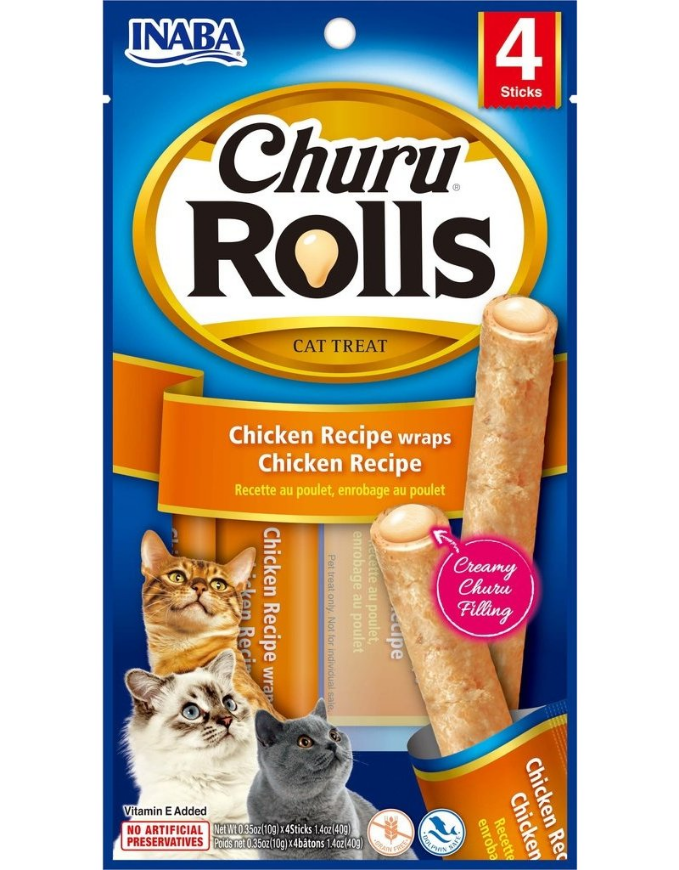 صورة Inaba Churu Chicken Rolls With Chicken Recipe 4X10G
