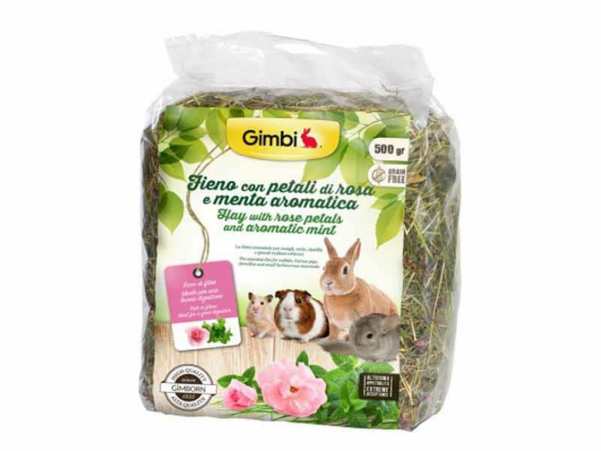Picture of Gimbi Rabbit And Hamster Food, Alfalfa And Fodder For Small Animals With Rose And Mint 