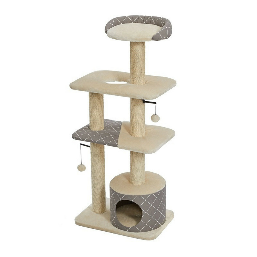 صورة Midwest Feline Nuvo Tower Cat Furniture - Mushroom, 22"L X 15"W X 51"H