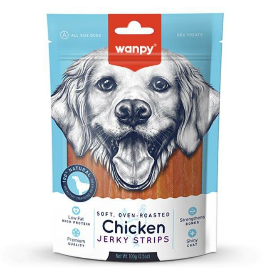 صورة Wanpy Soft Chicken Jerky Strips for Dogs 100G