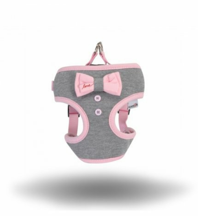 صورة Camon Harness With Pink Bow - Girth 48/58 cm -Grey