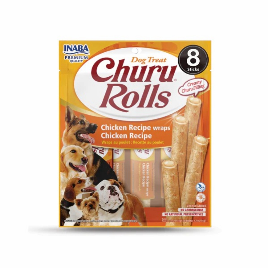 صورة  Inaba Churu Churu Rolls  for Dogs Chicken 8x12g