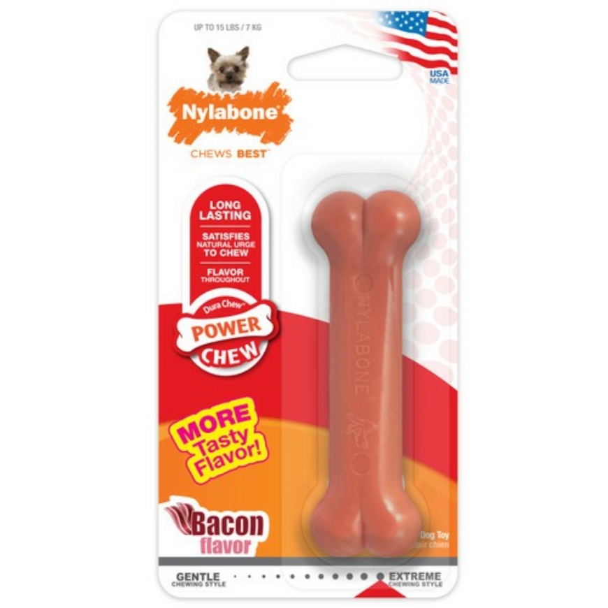 Picture of Nylabone Dog Toy small  Bacon