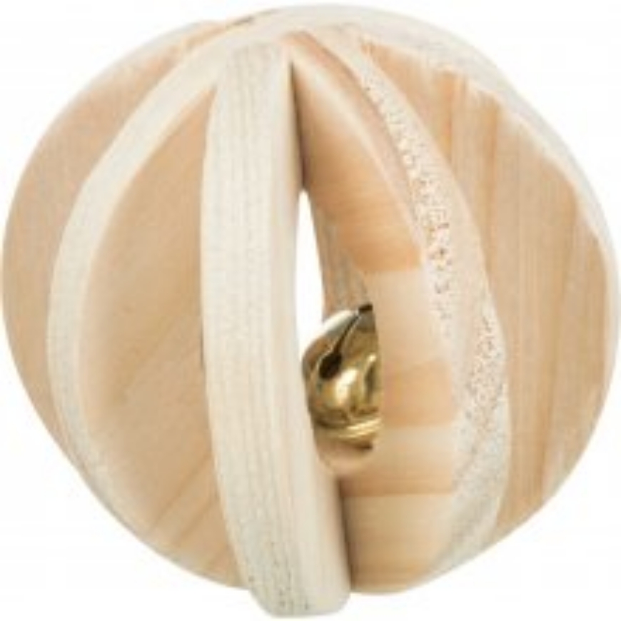 Picture of Trixie  Slat Ball With Bell Wood   6 Cm