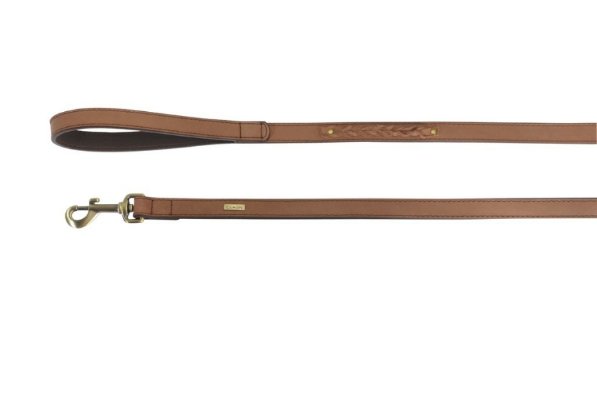 صورة Camon Brown Leather Collar With Twisted Design 30X600 Mm