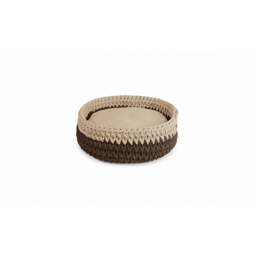 Picture of Camon Round Woven Bed For Cat'S 40 Cm Beige Brown