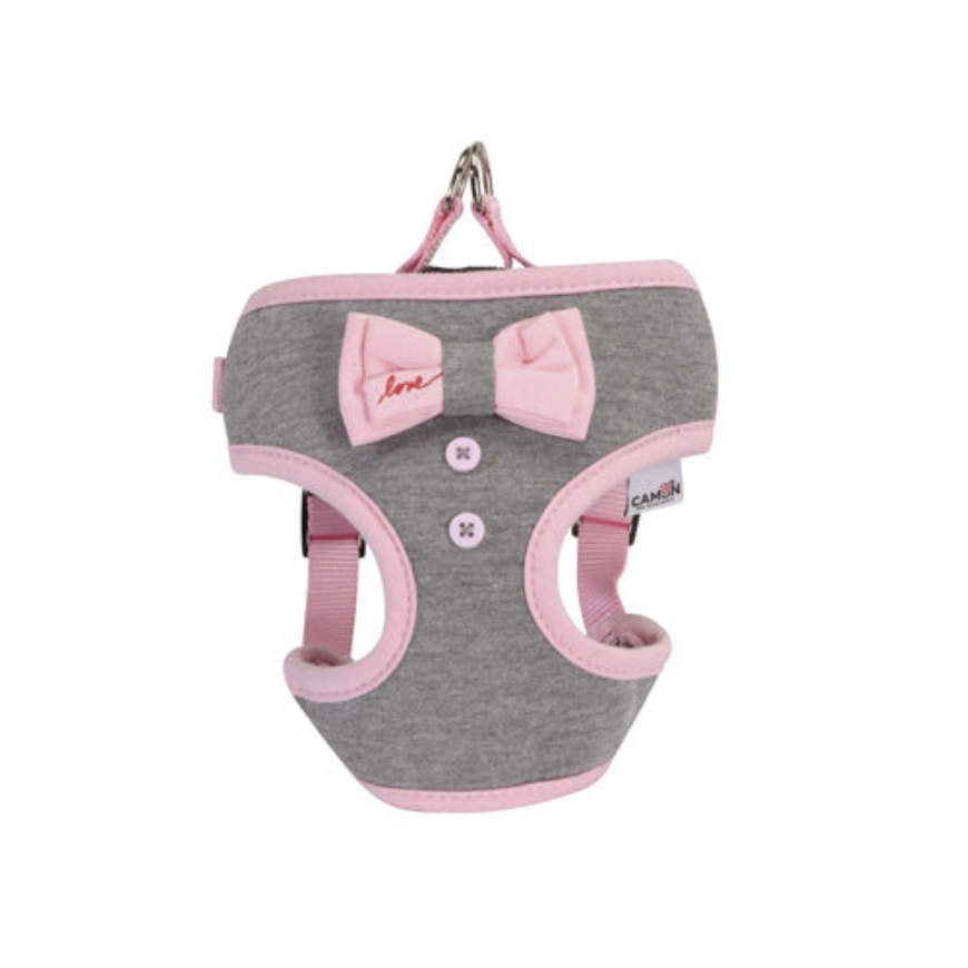 Picture of Camon Harness With Pink Bow - Girth 33-41 Cm - Grey