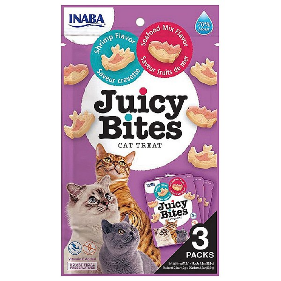 Picture of Inaba Churu Juicy Bites Shrimp And Seafood Mix Flavor 3X11.3G