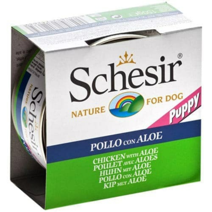 Picture of Schesir Puppy Chicken with Aloe Can 150g