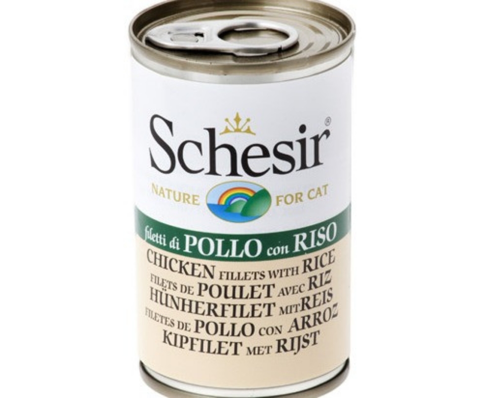 Picture of Schesir Cat Chicken Fillets With Rice Can 140G